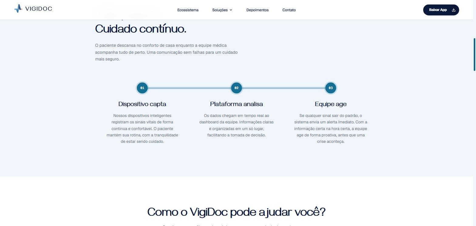 O fluxo do produto em três passos, na página