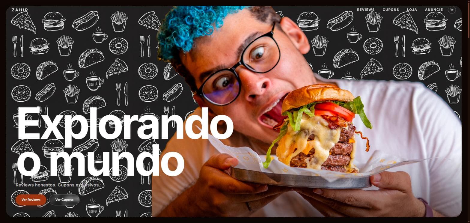 A capa de sitedozahir.com com a identidade aplicada
